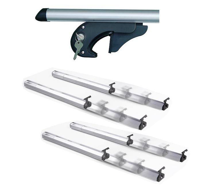 Dachträger Relingträger VDP Brio Fix&Slide Duo kompatibel mit für VW Sharan ab 1996 Alu