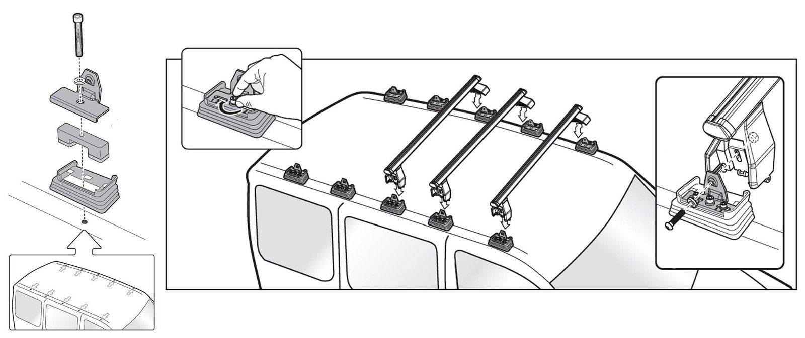 kompatibel mit für Citroen Jumpy (Kastenwagen) bis 2006 Dachträger VDP Tema Fix&Slide Duo Alu