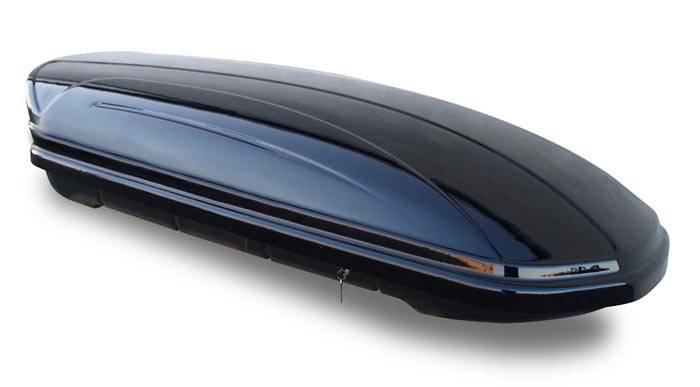 Dachbox VDPMAA580 580Ltr abschließbar schwarz + Aluminium Dachträger Aurilis VDP kompatibel mit für Toyota Aygo II (5Türer) ab 2014