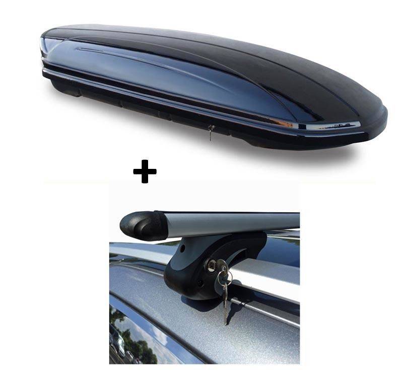 Dachbox VDP-MAA580 Relingträger Alu 580 Liter kompatibel mit für VW Caddy ab 2008 abschließbar