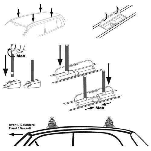 Dachträger VDP VDP Fix&Slide kompatibel mit für Peugeot 3008 5008 ab 09 kompatibel mit für Citroen C6 ab 05 Alu