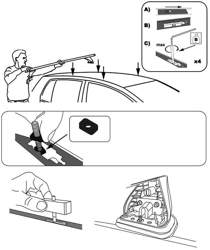 Dachträger VDP VDP Fix&Slide Duo kompatibel mit für Kia Ceed (5 Türer) ab 05/2012