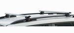 Skibox MAA460G schwarz glänzend + Alu Relingträger VDPCRV120 kompatibel mit für VW Golf Sportsvan ab 14
