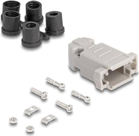 Delock D-Sub 9-poliges Steckergehäuse - male / female - with rubber seals