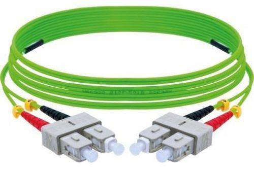 LWL Patchkabel HD, 50/125 µm, OM5-Faser, SC Duplex Stecker/Stecker, UPC, limettengrün, 2,0 m