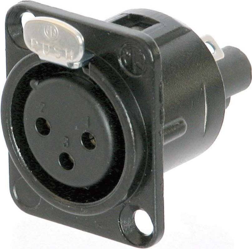 Neutrik XLR-Steckverbinder Flanschbuchse, Kontakte gerade Polzahl: 3 Schwarz NC3FD-S-B-1 1 St