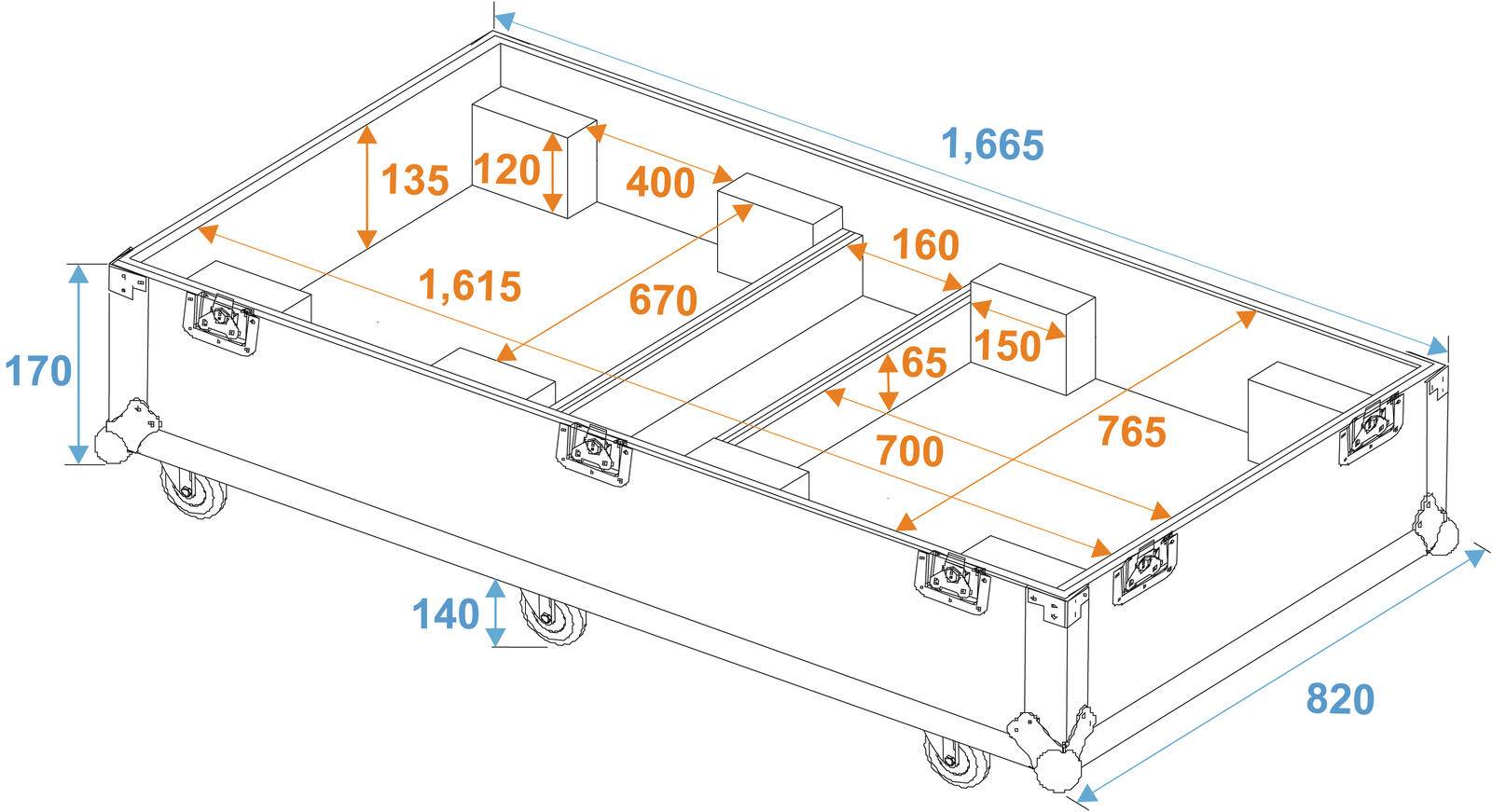 ROADINGER Flightcase 2x CLA-115