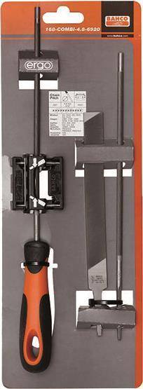 Bahco 168-COMBI-4.8-6920 Kettensägefeile-Set, Ergo-Heft, 200mm Ø 4,8mm, Feilen-Hilfe 1 St