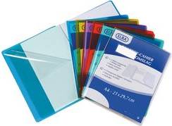 ELBA Heftschoner DIN A4, aus PVC 0,22 mm, farblos transparent, mit breiter Klappe, 210 x 297 mm