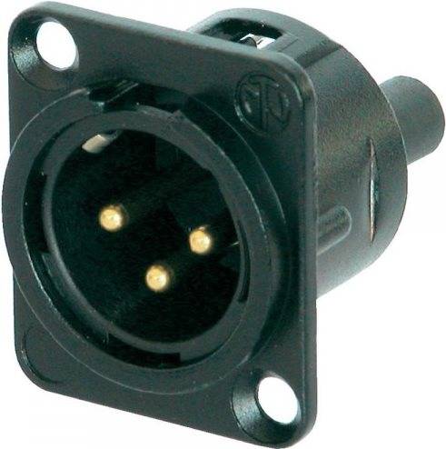 NEUTRIK XLR-Steckverbinder Flanschstecker, Kontakte gerade Polzahl: 3 Schwarz NC3MD-S-B-1 1 St
