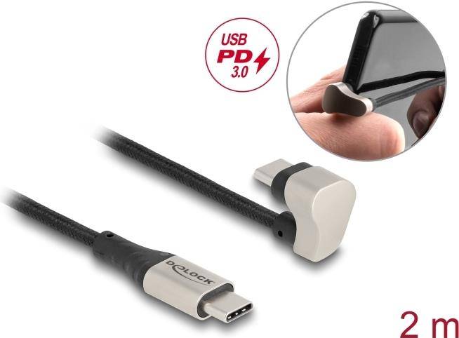 Delock USB-Kabel - 24 pin USB-C (M) gerade zu 24 pin USB-C (M) - gewinkelt - USB
