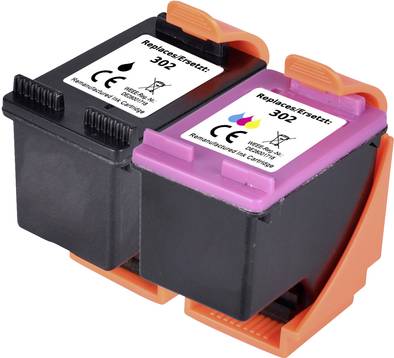 Renkforce Tinte Kombi-Pack ersetzt HP 302 (X4D37AE) Kompatibel Kombi-Pack Schwarz, Cyan, Magenta, Gelb RF-I-HP302BCMY2PK