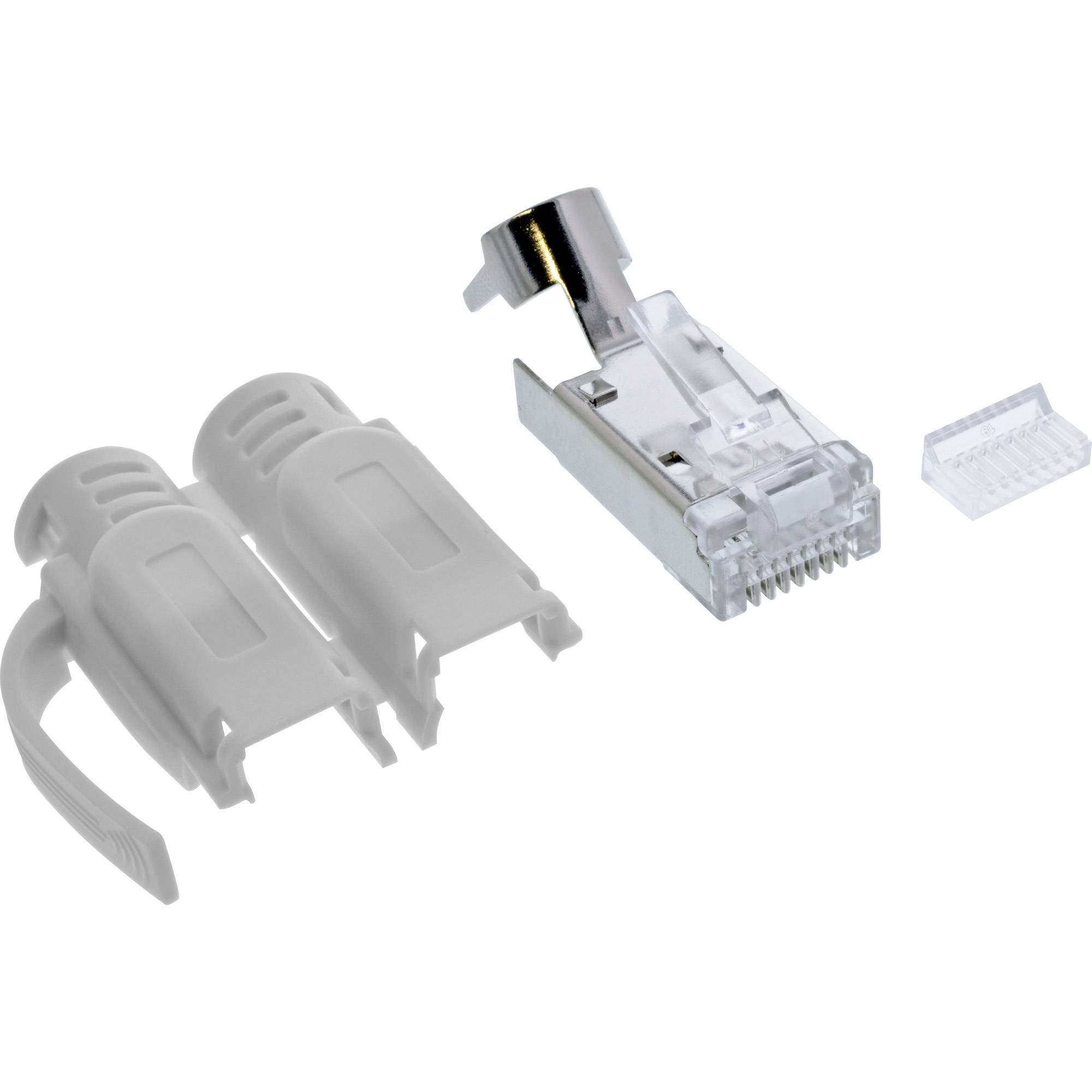 INLINE - Crimpstecker Cat.6A RJ45 geschirmt - 3-teilig grau 100er Pack