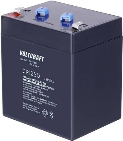 VOLTCRAFT CE12V/5Ah VC-12713985 Bleiakku 12 V 5 Ah Blei-Vlies (AGM) (B x H x T) 90 x 107 x 70 mm Flachstecker 4.8 mm