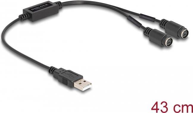 Delock Tastatur- / Maus-Adapter - USB 2.0 - Schwarz