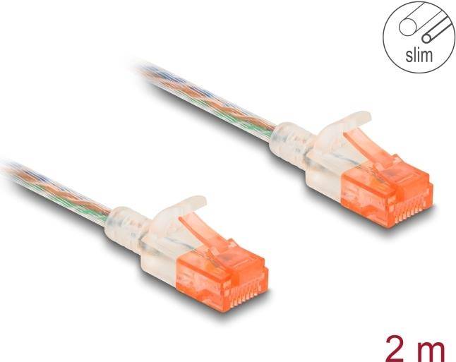 Delock Patch-Kabel - RJ-45 (M) zu RJ-45 (M) - 2 m - 3.5 mm - UTP - CAT 6a - gefo