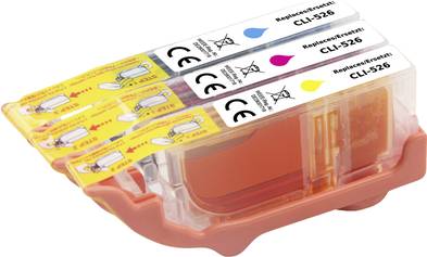 Renkforce Tinte Kombi-Pack ersetzt Canon CLI-526 CMY (4541B009) Kompatibel Cyan, Magenta, Gelb RF-5688328 (RF-5688328)