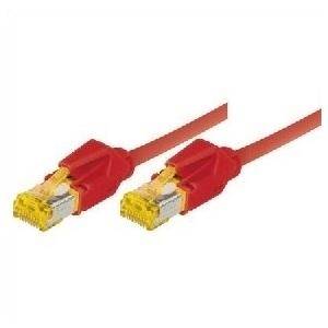 Patchkabel S/FTP, PiMF, Cat 6a, rot, 2,0 m Für 10 Gigabit/s, halogenfrei, mit Draka-Kabel und Hirosesteckern TM31