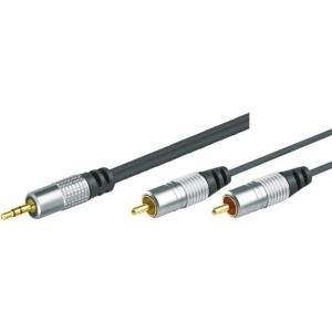Professional Audiokabel, High Quality, 1x 3,5 mm Stereo Klinkst./2x Cinch St., 1,5 m Hochwertiges Kabel zum Verbinden vo
