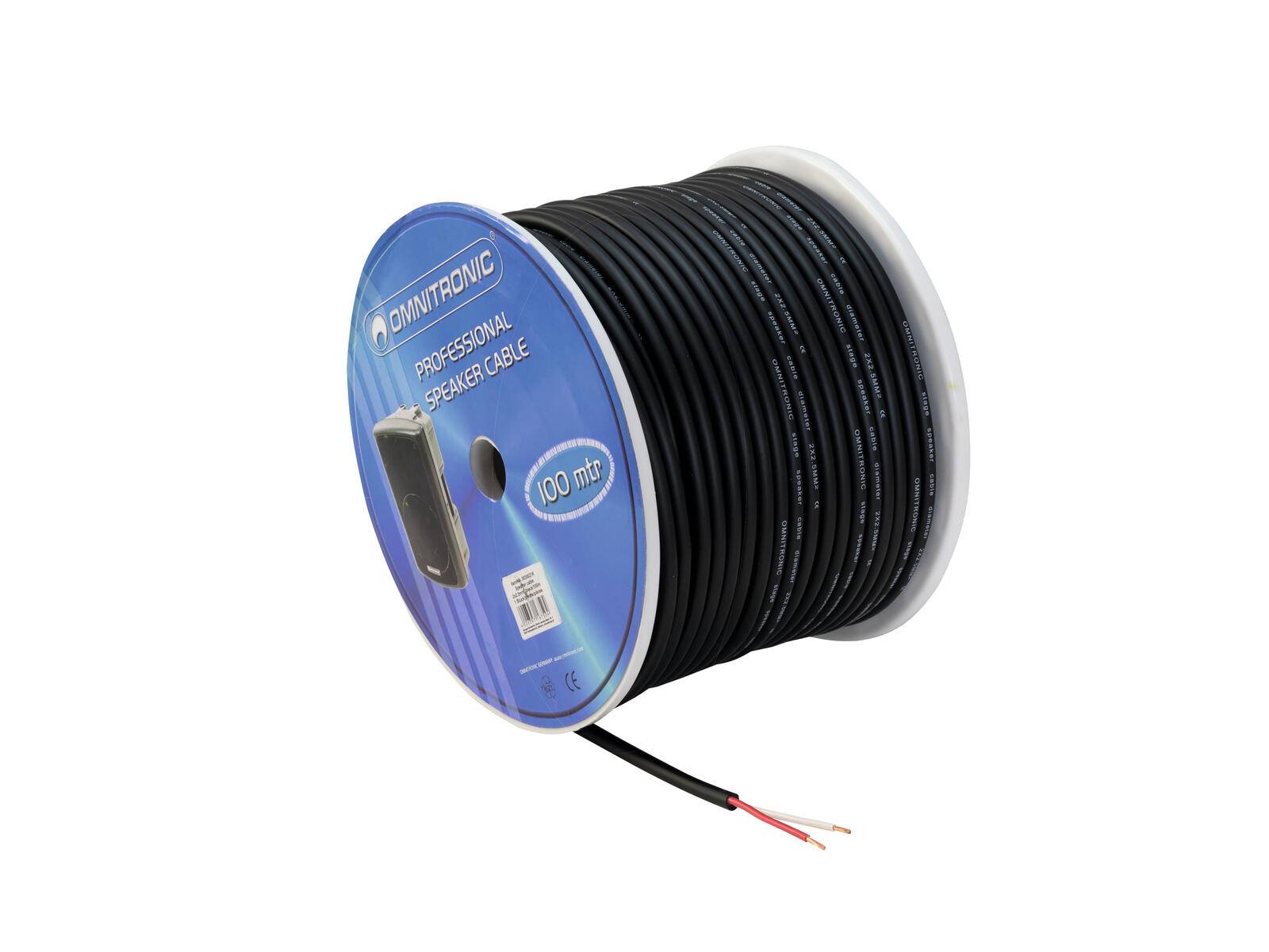 OMNITRONIC Lautsprecherkabel 2x2,5 100m sw trittfest