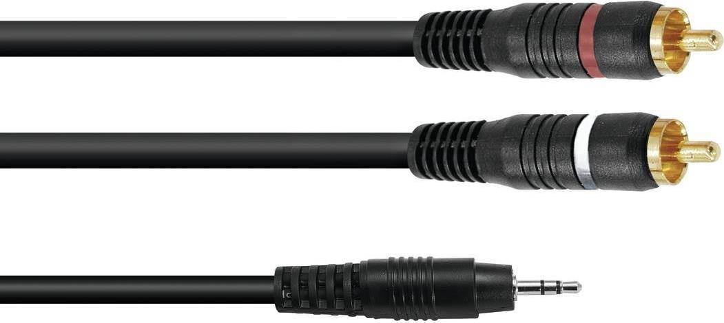 OMNITRONIC Adapterkabel 3,5 Klinke/2xCinch 6m sw (30225148)