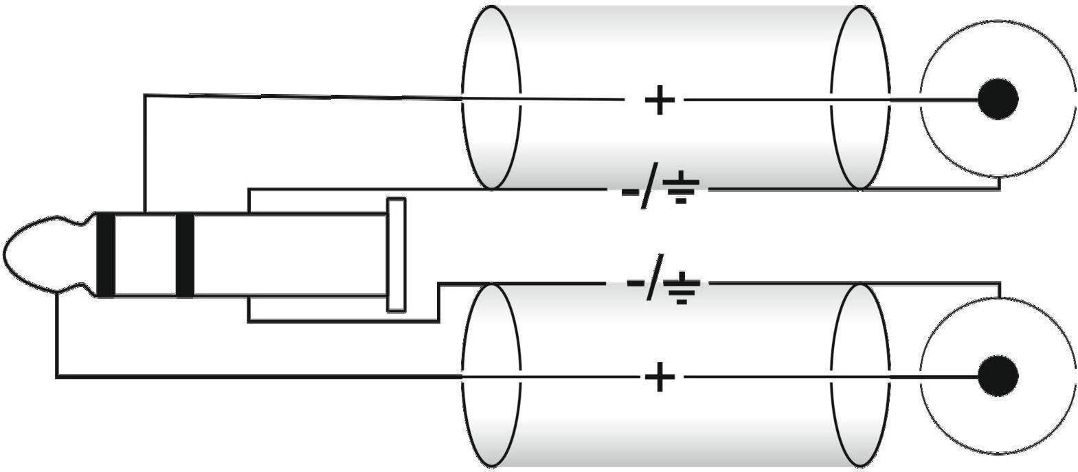 OMNITRONIC Adapterkabel 3,5 Klinke 90°/2xCinch 0,5m (30225008)