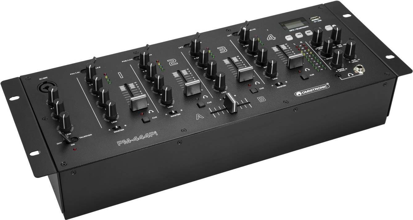 OMNITRONIC PM-444Pi 4-Kanal-DJ-Mixer mit Player & USB-Interface (10006825) (10006825)
