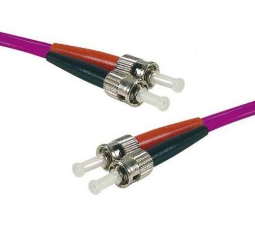 LWL Patchkabel HD, 50/125 µm, OM4-Faser, 2x ST Stecker/2x ST Stecker, erika-violet, 15,0 m UPC