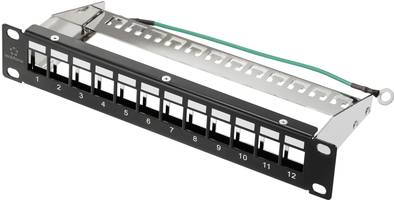Renkforce RF-4996626 12 Port Patch-Panel 254 mm (10) Unbestückt 1 HE Schwarz (RF-4996626)