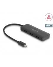 Delock USB Type-C Splitter DP Alt Mode zu 3 x HDMI MST 4K 60 Hz 88040 - Schwarz