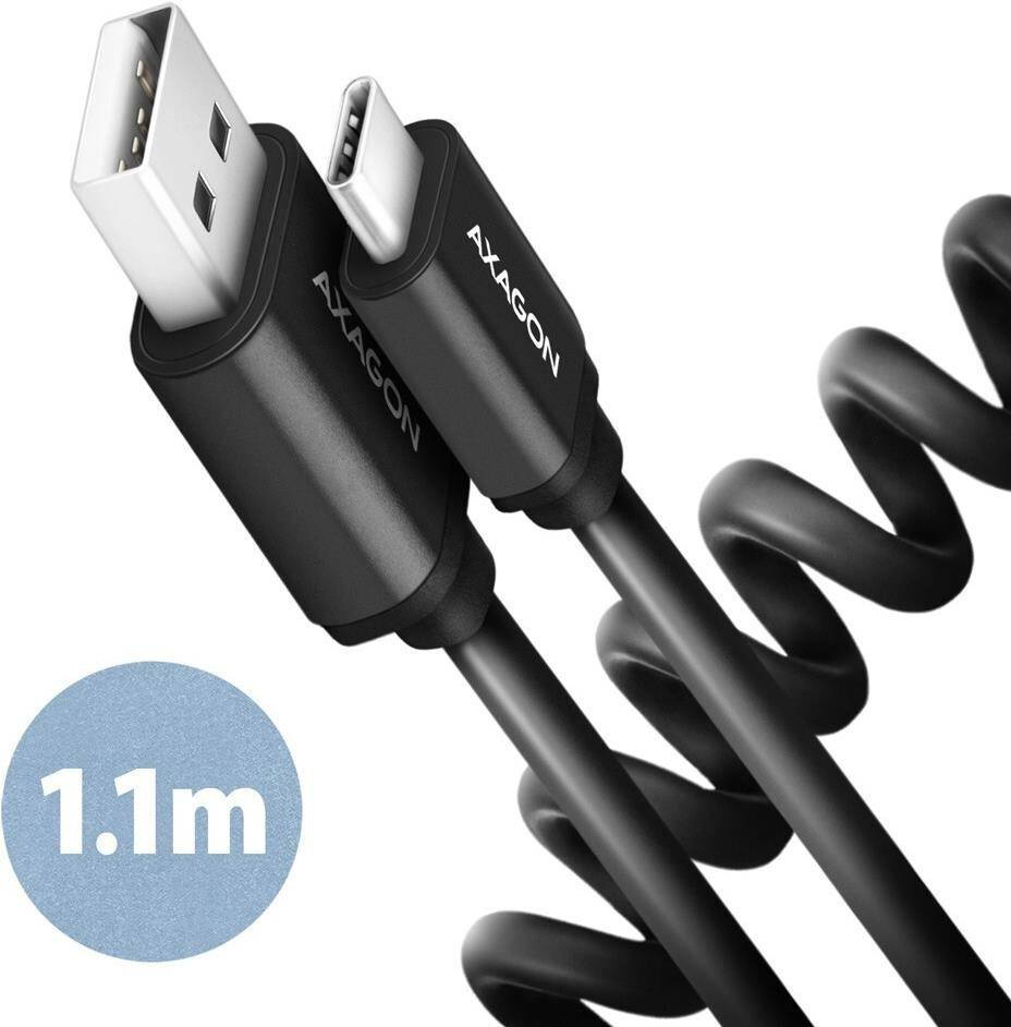 AXAGON BUCM-AM20TB TWISTER cable USB-C<-> USB-A 1.1m USB 2.0 3A ALU tpe - Kabel