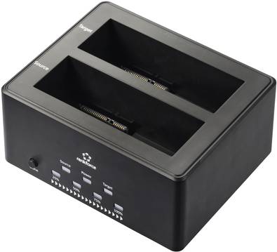 Renkforce RF-5576398 USB 3.2 Gen 1 (USB 3.0) SATA 2 Port Festplatten-Dockingstation 2.5 Zoll, 3.5 Zoll mit