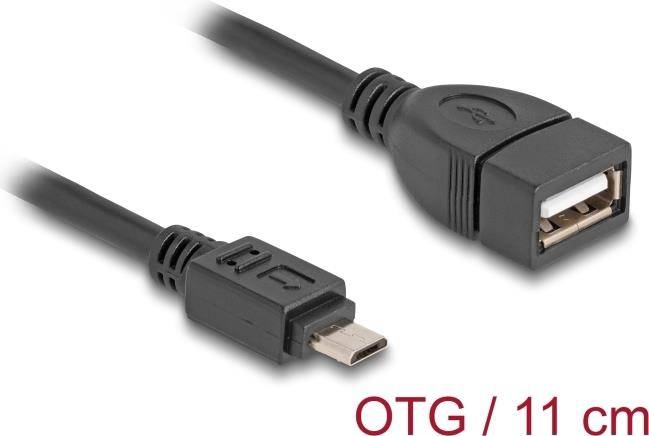 Delock USB-Kabel - Micro-USB Typ B (M) zu USB (W) - 11 cm - UBS On-The-Go (OTG)