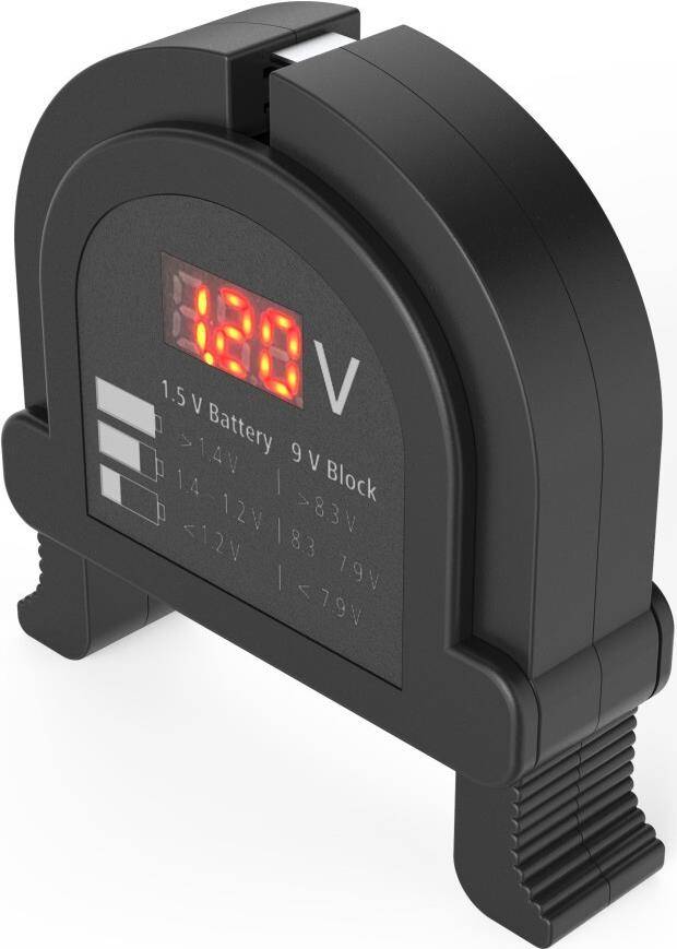 Hama Digitaler Akku-/Batterie-Tester, Universal-Messgerät für Akkus, Batterien (00223543)