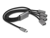 DeLOCK 64210, USB 2.0 Type-C, USB 2.0, 480 Mbit/s, Schwarz, Grau, Metall, 0,6 m