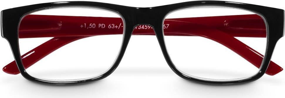 HAMA Lesebrille recycelter Kunststoff Schwarz/Rot +3,0