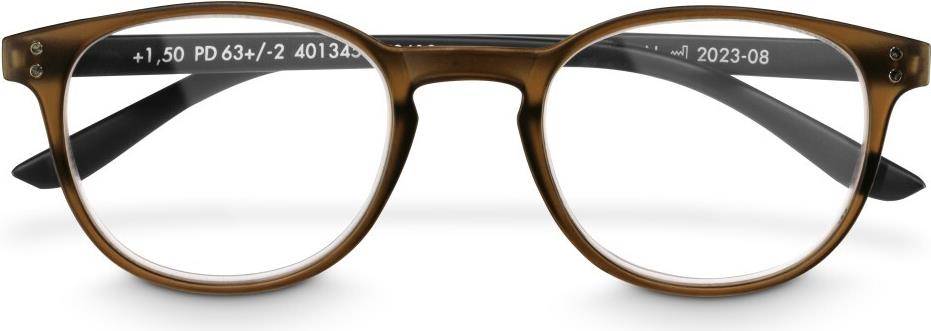 Hama Lesehilfe, recycelter Kunststoff, Transparent Braun/Schwarz Matt, +3,0 dpt (00096236)