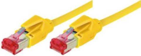 Patchkabel S/FTP, PiMF, Cat 6, gelb, 1,5 m halogenfrei, mit Draka-Kabel und Hirosesteckern TM21 (bisherige Bezeichnung