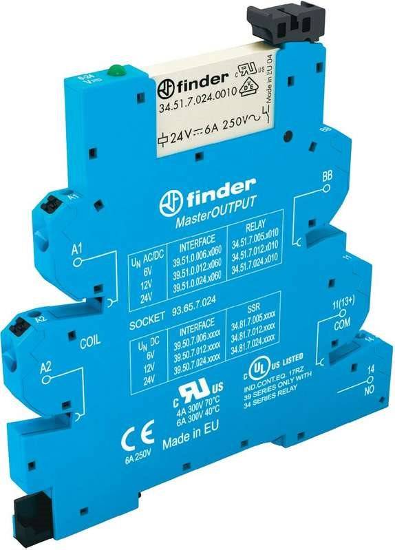 Finder MasterOutput schmales Koppelrelais für DIN-Schiene 39.51.8.230.0060 1 Schließer 6 A 1 St