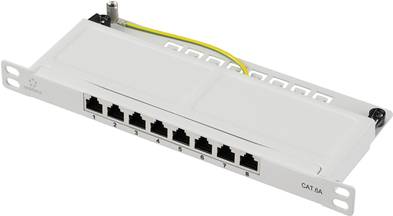 Renkforce RF-4996630 8 Port Patch-Panel 254 mm (10) CAT 6a 0.5 HE Grau (RF-4996630)