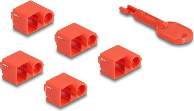 DeLOCK 20929 Schnittstellenblockierung Schnittstellenblockierung + Schlüssel RJ-45 Rot Kunststoff 11 Stück(e) (20929)