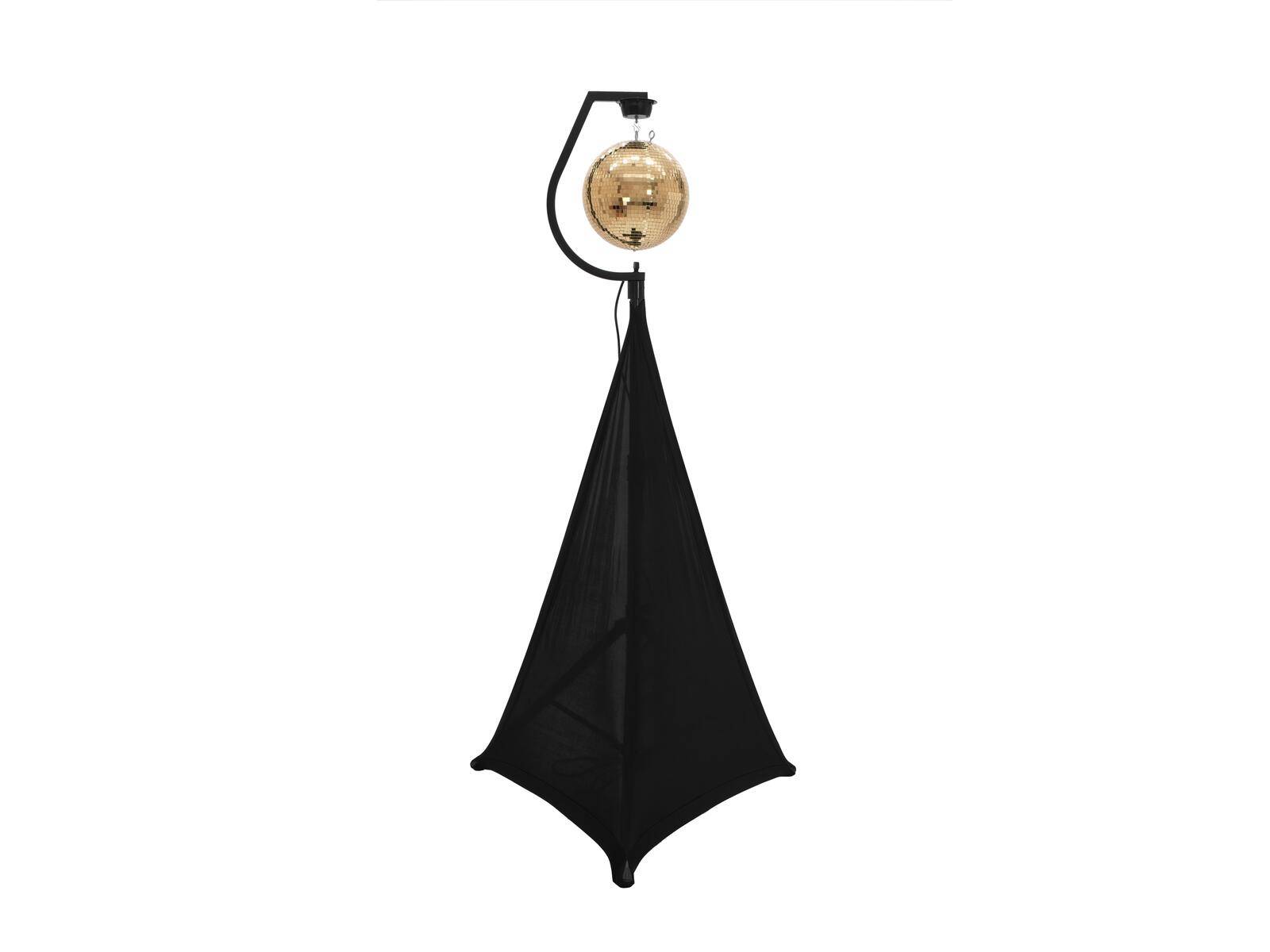 EUROLITE Set Spiegelkugel 30cm gold mit Stativ und Segel schwarz