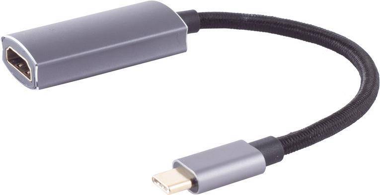 S-Conn ProX USB-C-Adapter auf HDMI-A-Buchse, 4K2K bei 60Hz, Alternate Mode, PVC, 10cm Rundkabel