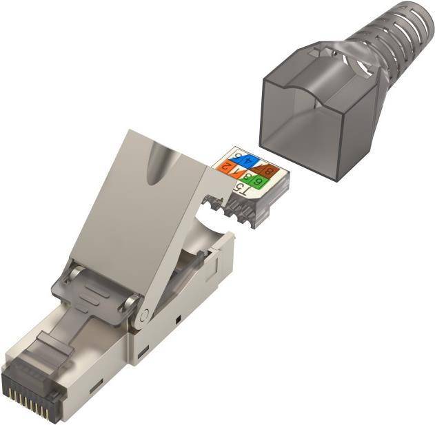 Hama Netzwerkstecker, CAT-6a, 10 Gbit/s, geschirmt, werkzeuglose Montage (00200773)