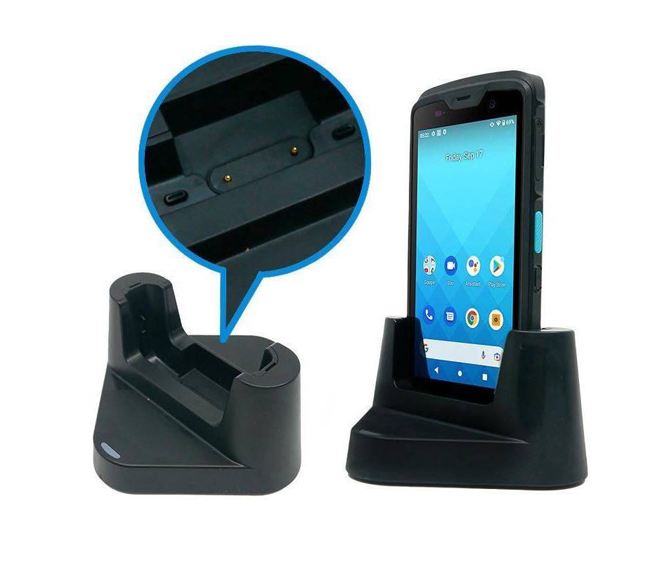 UNITECH EA520 1-slot charging cradle (Not included but optional accessory: USB cable and USB power adapter) Tip: Use the