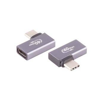 USB-C 4.0 ProSeries Adapter, USB4 40Gbit s, PD 240W, DP 2.0, Metallgehäuse - Auswahl: 90° Winkel links/rechts