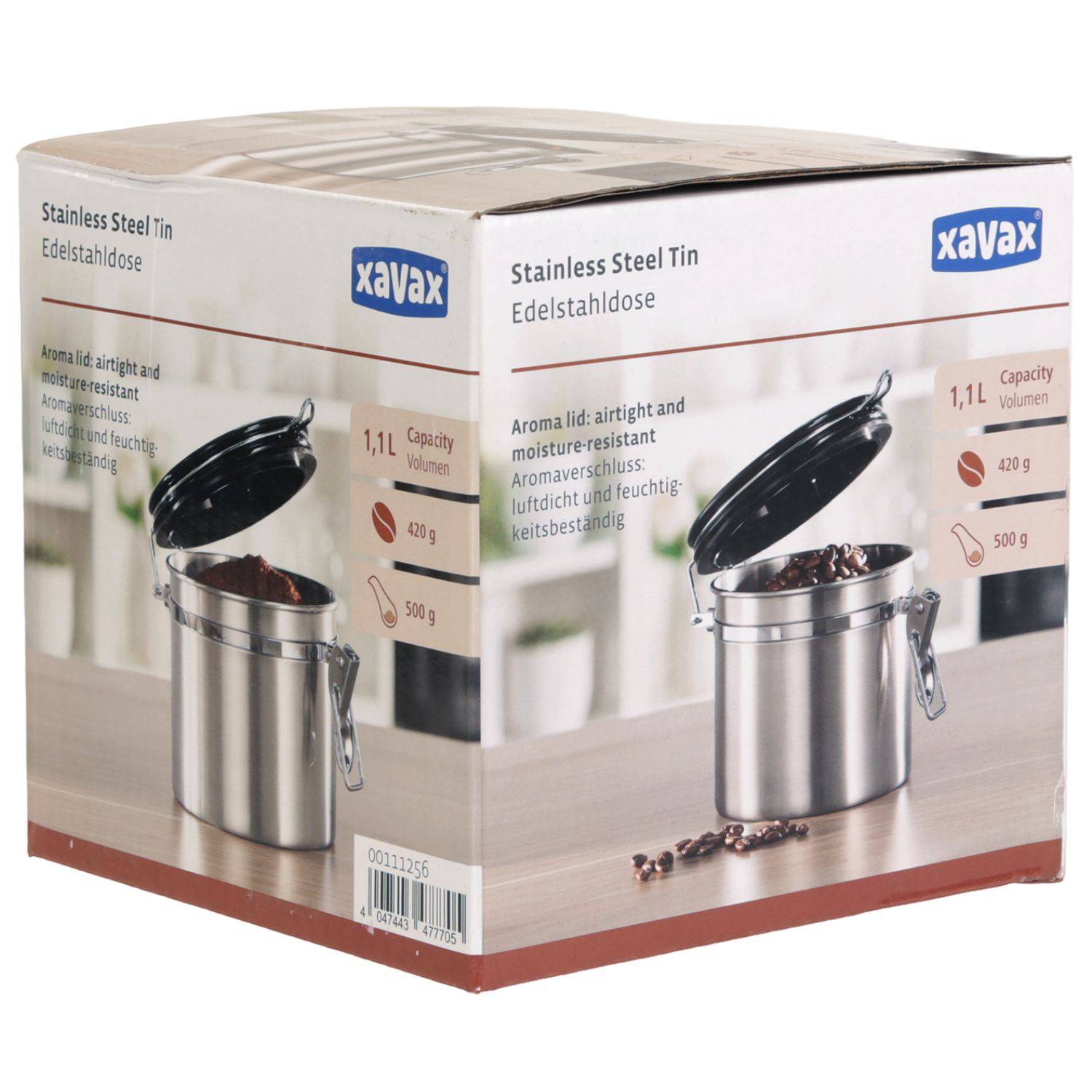Kaffeedose Edelstahl 500g Volumen Behälter