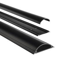 HAMA - Kabelkanal selbstklebend halbrund 100 x 7 2.1 cm PVC Schwarz