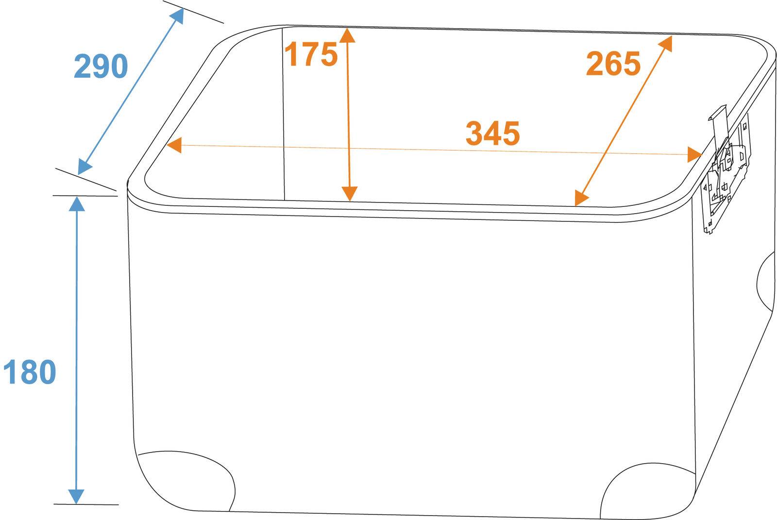 ROADINGER Platten-Case ALU 50/50 abgerundet dunkelblau