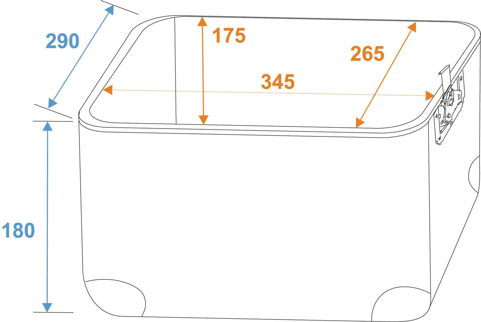 ROADINGER Platten-Case ALU 50/50, abgerundet, sw